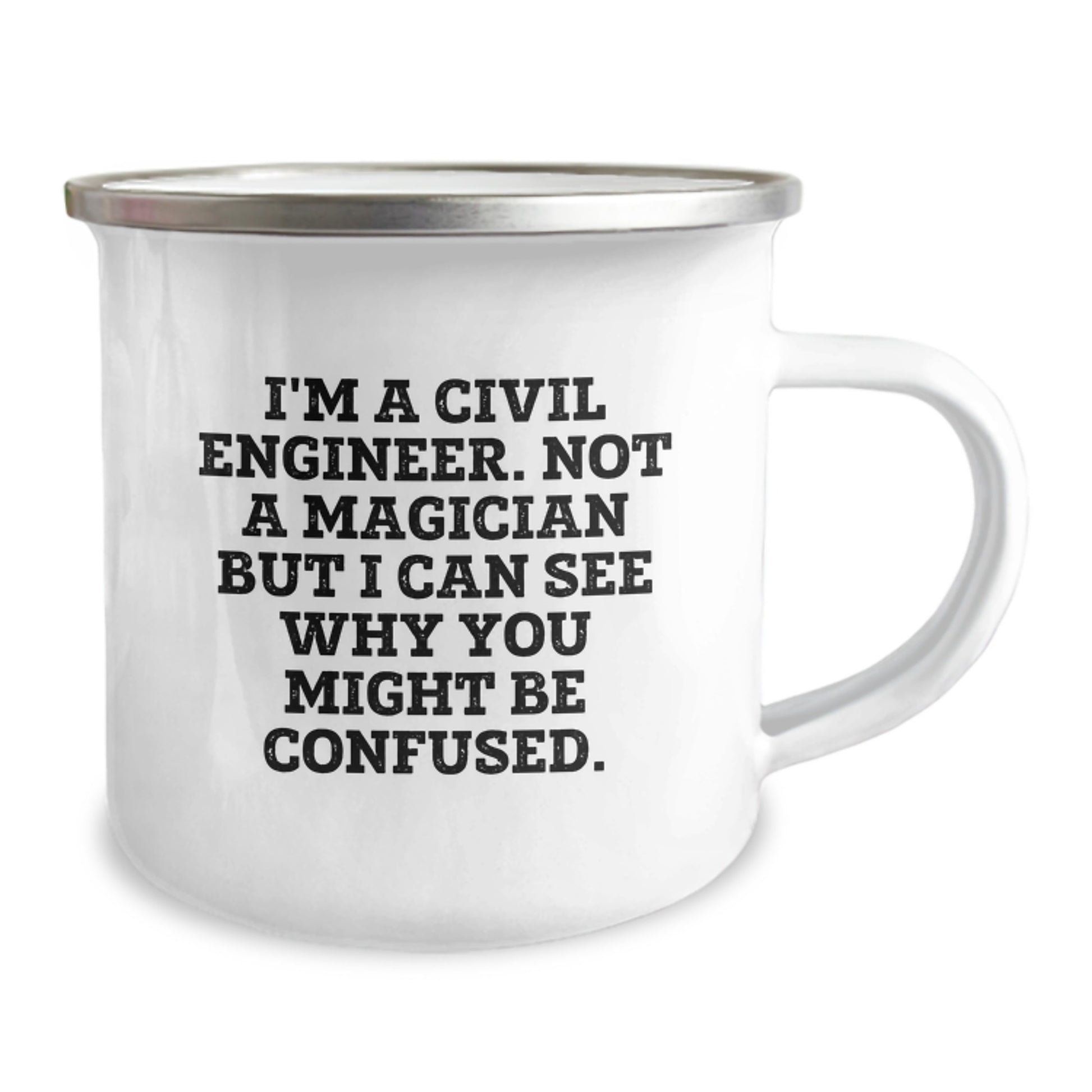 Civil Engineer Keepsake Camping Mug for Him Birthday Gift With Enamel - Image 2
