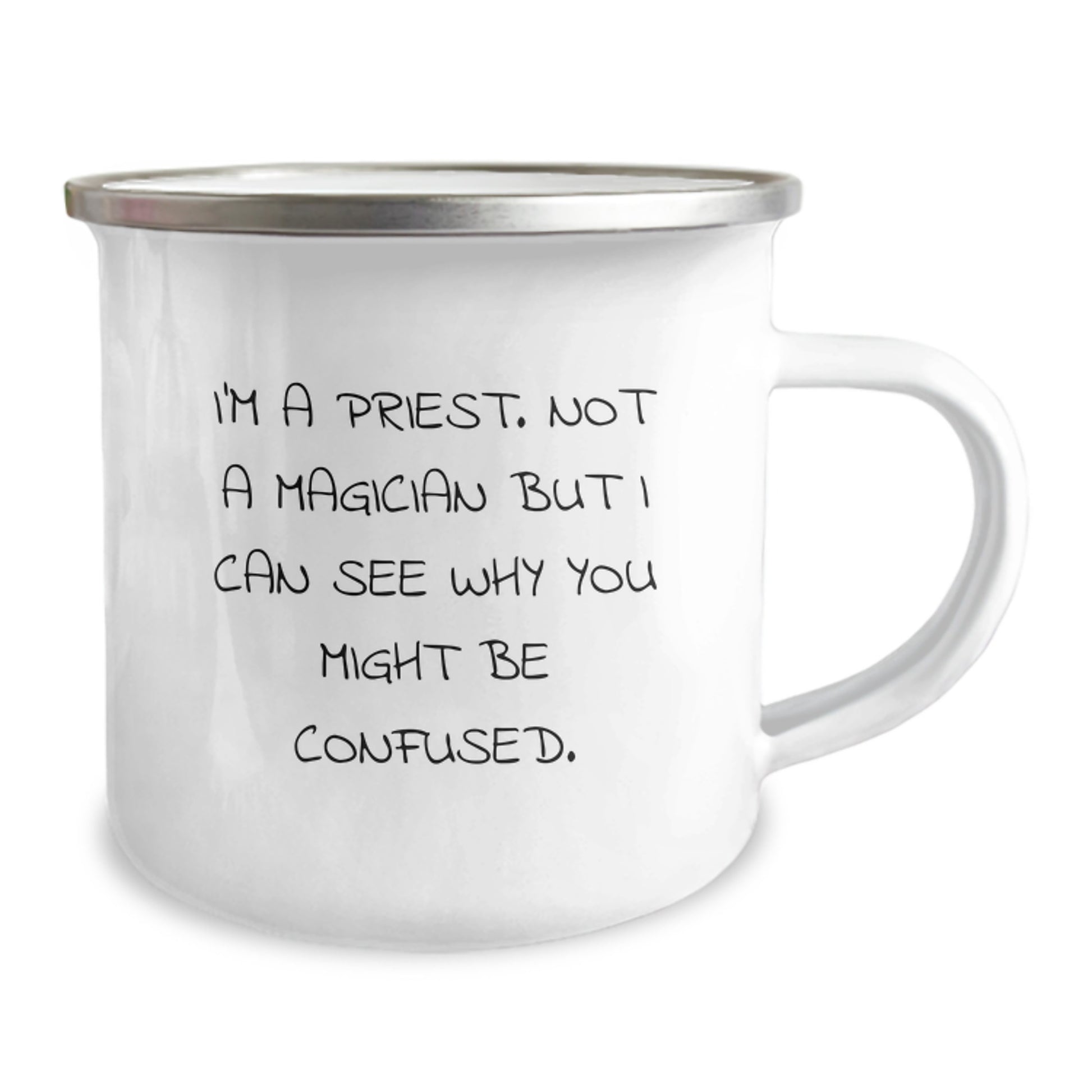 Priest Keepsake Camping Mug for Him Birthday Gift Stainless Steel Enamel - Image 2