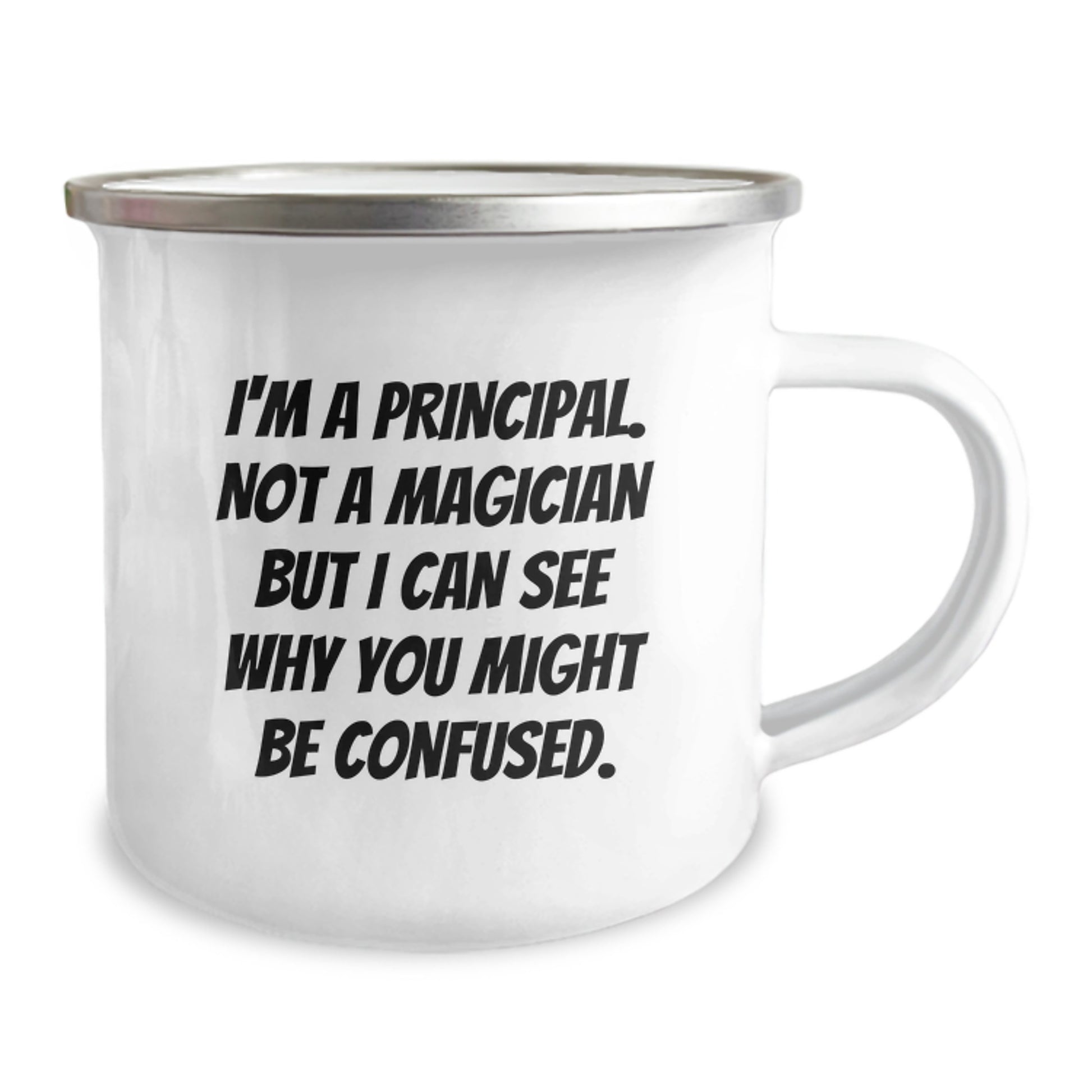 Principal Keepsake Camping Mug for Him Birthday Gift Stainless Enamel - Image 2