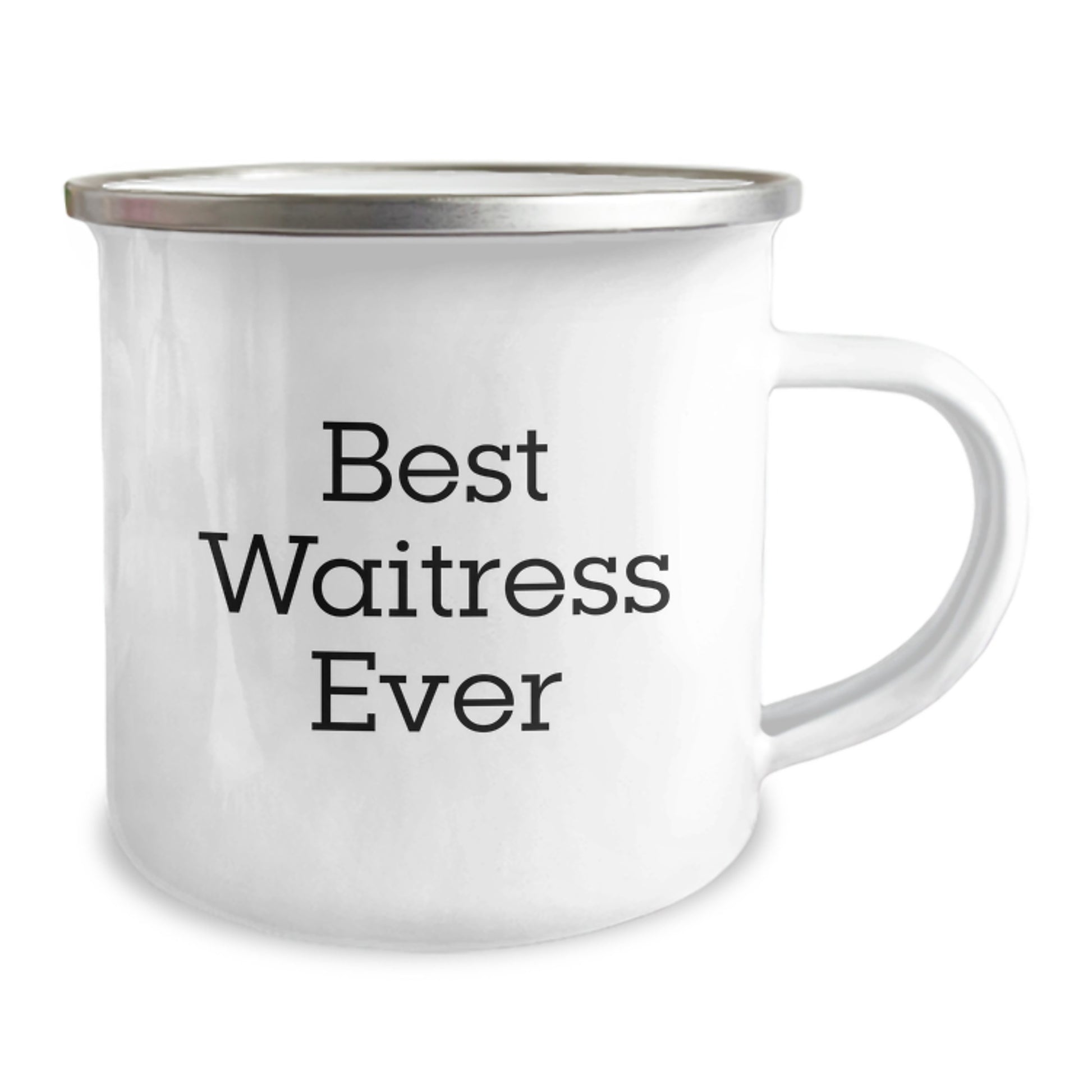 Funny Waitress Gifts from Friends - Best Waitress Ever Enamel Camping Mug for Women Birthday Unique Gifts - Image 2