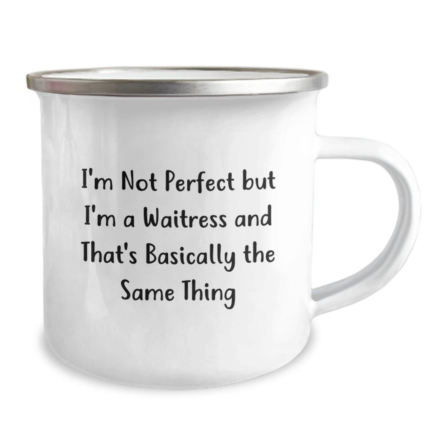 Waitress Keepsake Camping Mug for Him Birthday Gift with Enamel Finish - Image 2
