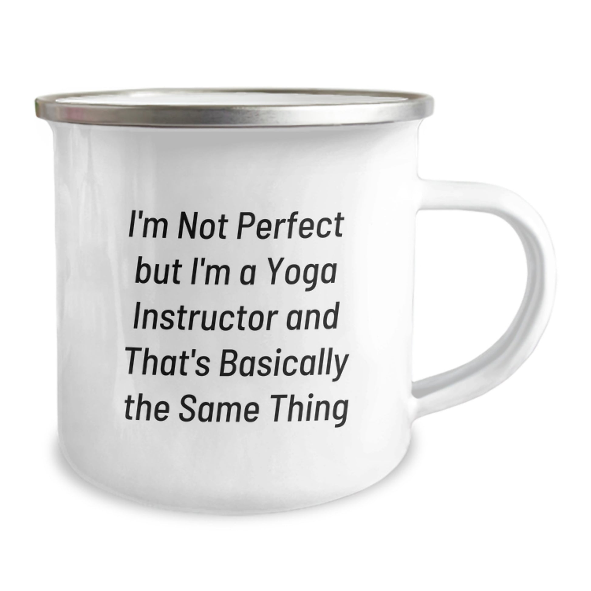 Funny Yoga Instructor Gifts from Friends for Men Women Valentine's Unique Camping Mug - 'I'm Not Perfect But I'm A Yoga Instructor And That's Basically The Same Thing' - Image 2