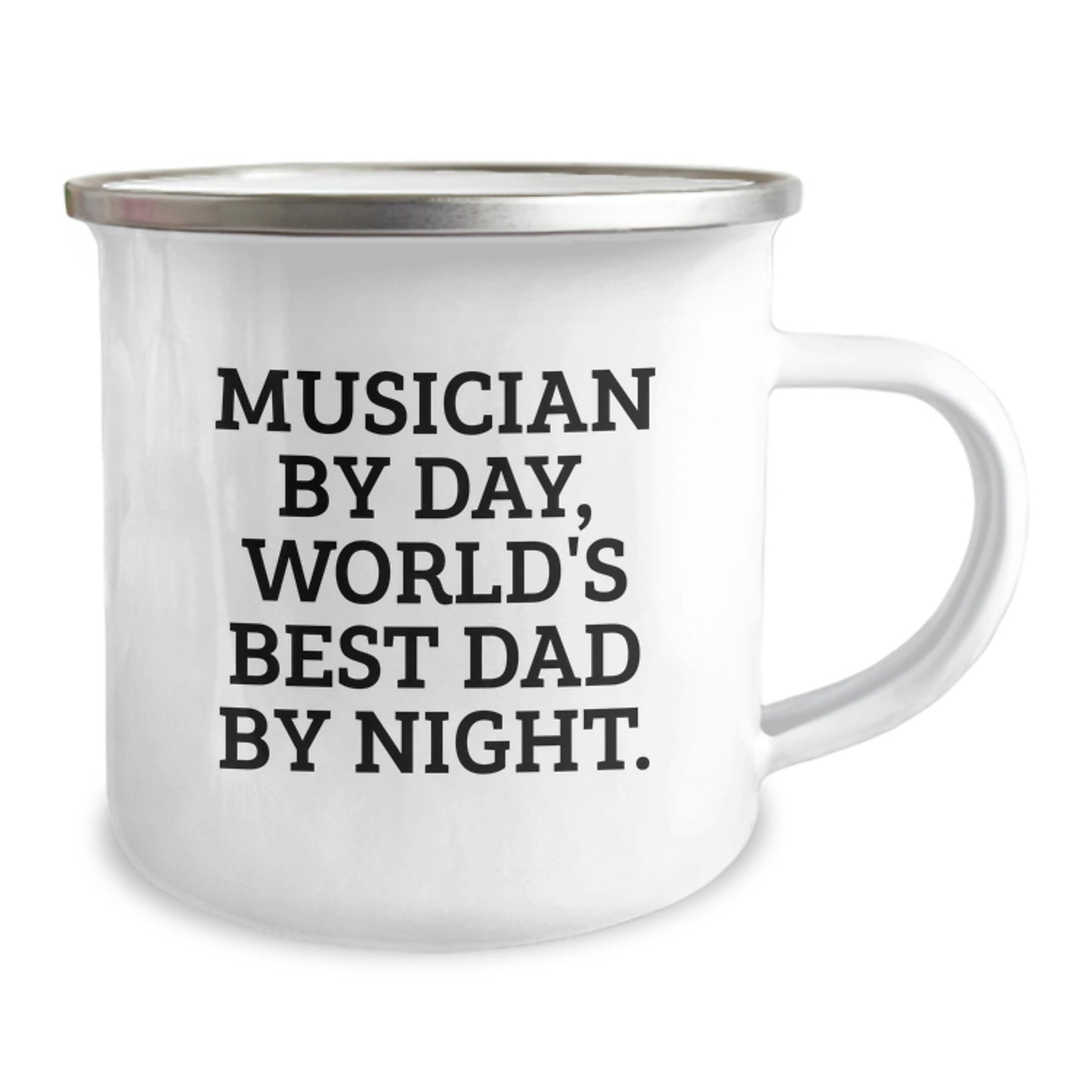 Funny Musician Gifts for Men, Camping Mug, 'Musician By Day, World's Best Dad By Night' Quote, Unique Christmas Unique Gifts from Dad to Musician Son - Image 2