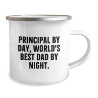 Load image into Gallery viewer, Principal Gifts from Friends - Funny Camping Mug for Birthday, &#39;Principal By Day, World&#39;s Best Dad By Night.&#39; - Image 2
