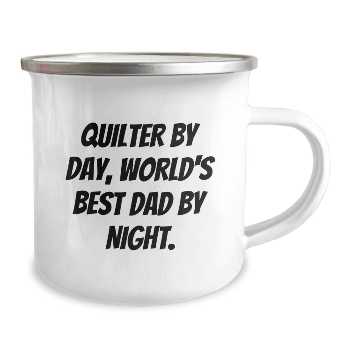 Quilter Gifts from Men, Inspirational Camping Mug for Quilter By Day, World's Best Dad By Night. - Unique Graduation Gifts - Image 2