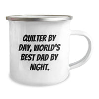 Load image into Gallery viewer, Quilter Gifts from Men, Inspirational Camping Mug for Quilter By Day, World's Best Dad By Night. - Unique Graduation Gifts - Image 2
