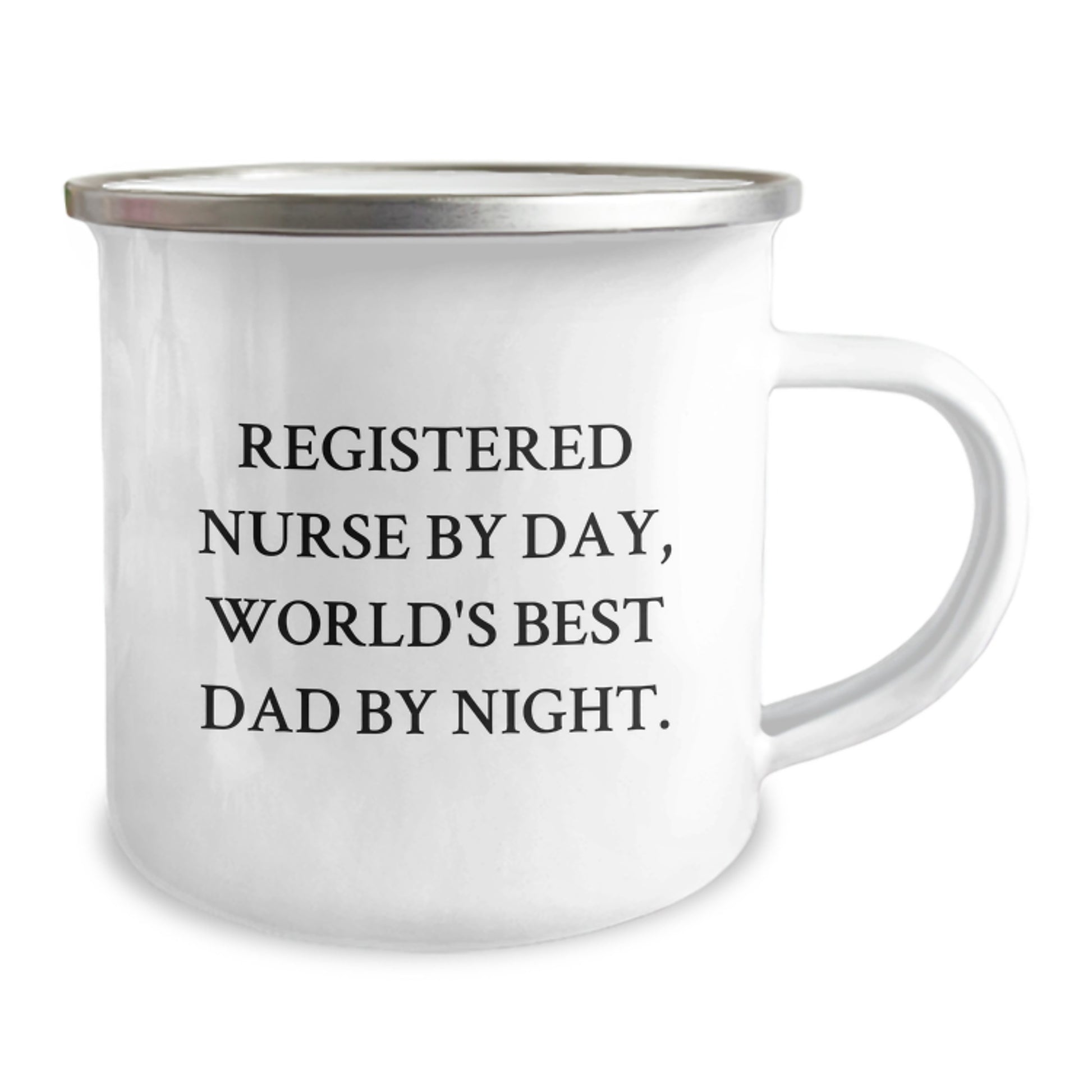 Registered Nurse Gifts, Funny Camping Mug, 'Registered Nurse By Day, World's Best Dad By Night.' - Gifts from Men for Registered Nurse on Birthday - Image 2
