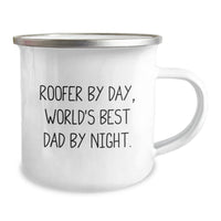 Load image into Gallery viewer, Roofer Gifts from Men to World&#39;s Best Dad by Day, Night, and Camping Mug Graduation Unique Presents - Image 2

