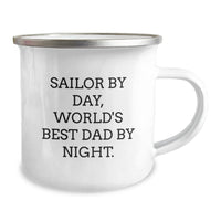 Load image into Gallery viewer, Sailor Gifts, Camping Mugs, Funny Graduation Presents - 'Sailor By Day, World's Best Dad By Night.' - Gifts from Family for Sailor - Image 2
