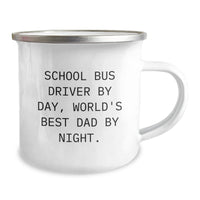 Load image into Gallery viewer, School Bus Driver Gifts, Funny Mugs for Camping Adventures, Graduation Unique Gifts from Men to School Bus Driver By Day, World's Best Dad By Night. - Image 2
