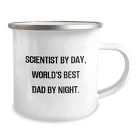 Load image into Gallery viewer, Funny Scientist Gifts, Camping Mug for Scientist By Day, World&#39;s Best Dad By Night. Gifts from Dad to Scientist, Perfect Graduation Unique Gifts - Image 2
