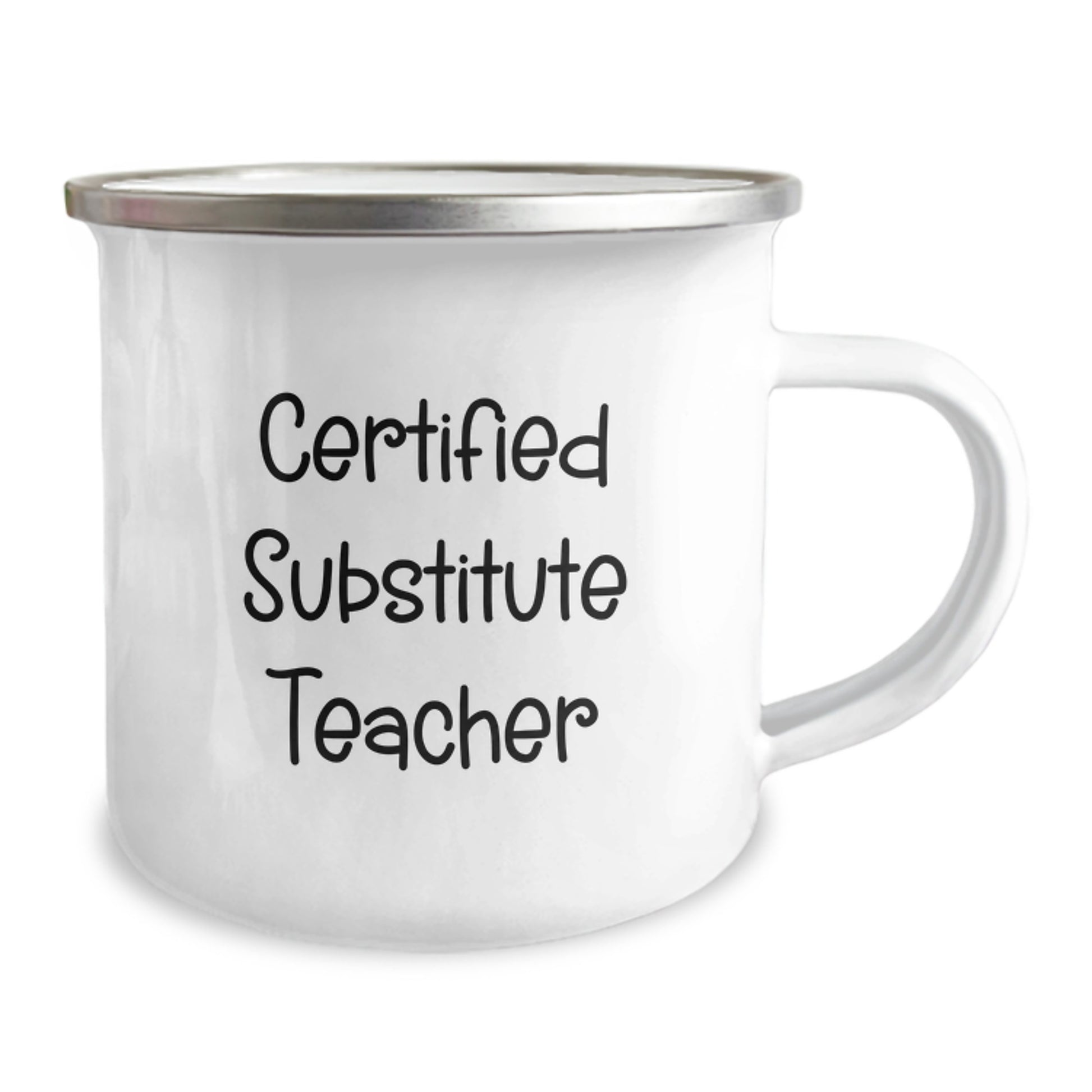 Funny Substitute Teacher Gifts from Men to Women on Valentine's - 'Certified to Survive the Chaos' Stainless Steel Camping Mug, 12 oz - Image 2