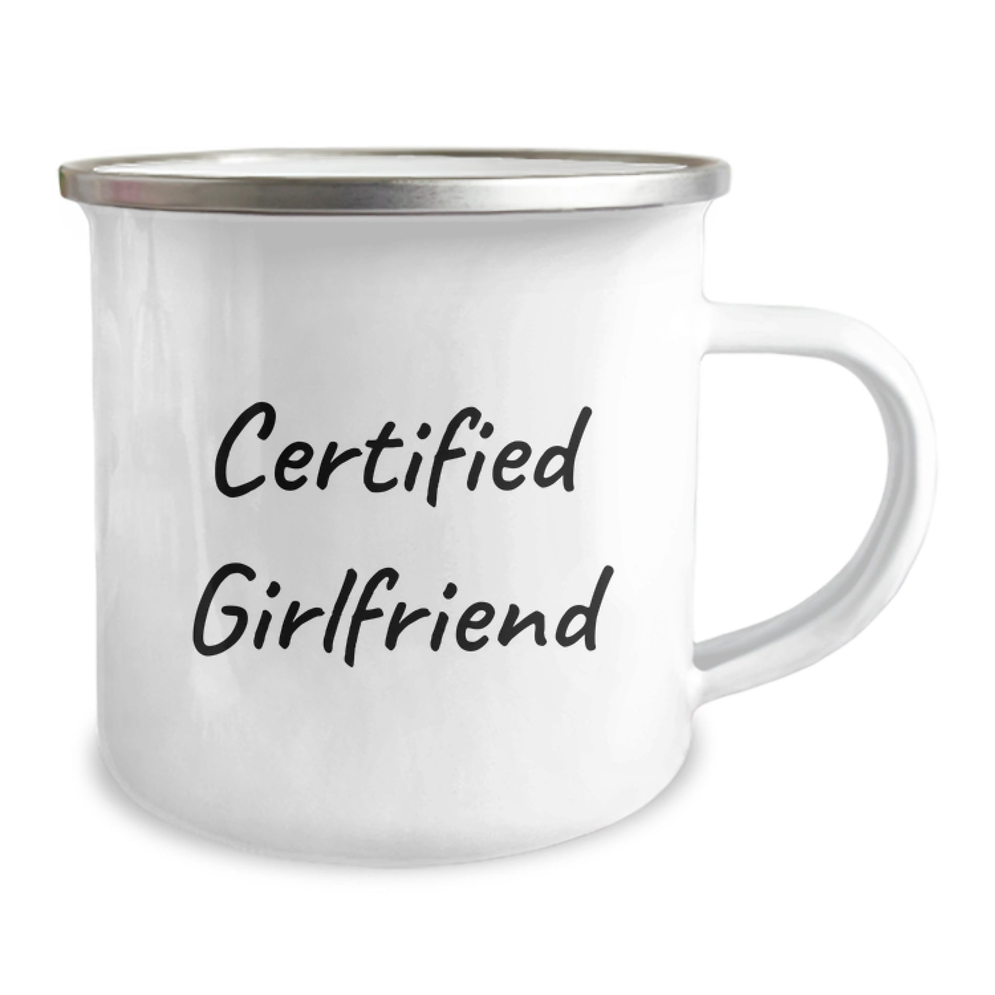Funny Gifts from Men to Sweetheart, Birthday Unique Gifts for Camping Lover Sweetheart, 'Certified Sweetheart' Enamel Camping Mug - Image 2