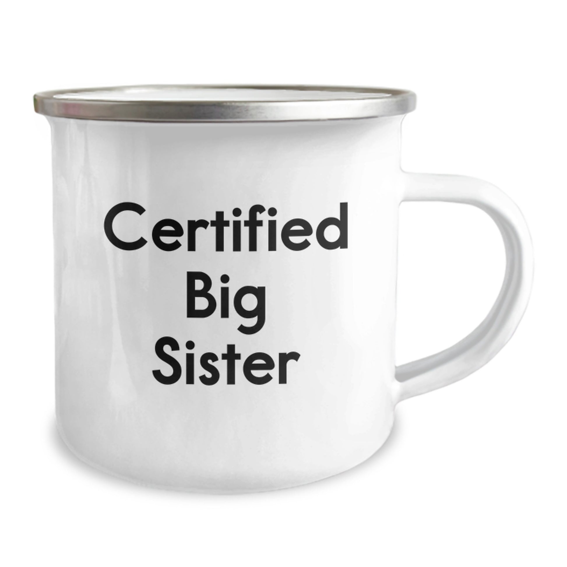 Funny Big Sister Gifts from Family Members for Birthday Unique Mugs with Certified Big Sister Quote, Stainless Steel Camping Mug - Image 2