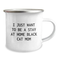 Load image into Gallery viewer, Funny Black Cat Mom Gifts from Friends to Black Cat Lovers on Graduation, I Just Want To Be A Stay At Home Black Cat Mom Camping Mug - Image 2
