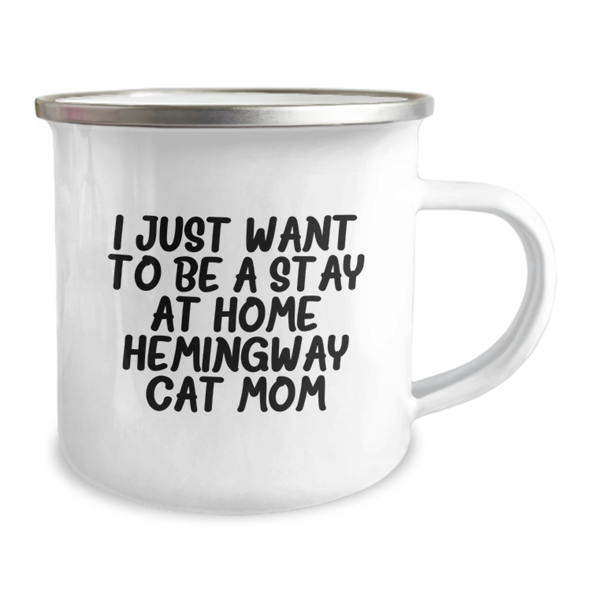 Hemingway Cat Camping Mug, Funny Gifts from Friends to Hemingway Cat Mom, I Just Want To Be A Stay At Home Hemingway Cat Mom, Unique Graduation Gifts for Her, Gifts from Women to Friends - Image 2