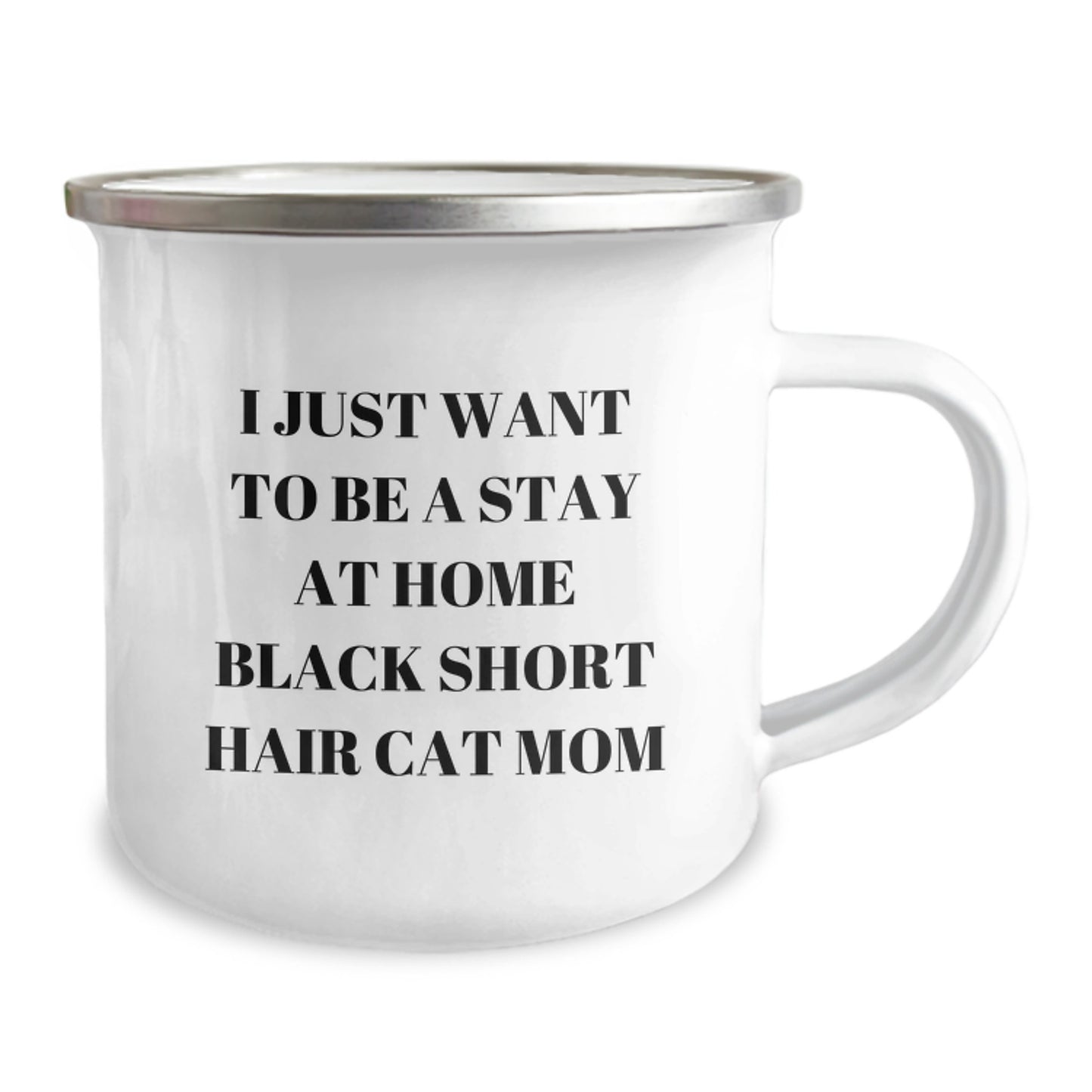 Funny Black Short Hair Cat Mom Gifts from Friends, Graduation Unique Gifts for Black Short Hair Cat Lovers, Camping Mug - Image 2