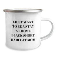 Load image into Gallery viewer, Funny Black Short Hair Cat Mom Gifts from Friends, Graduation Unique Gifts for Black Short Hair Cat Lovers, Camping Mug - Image 2
