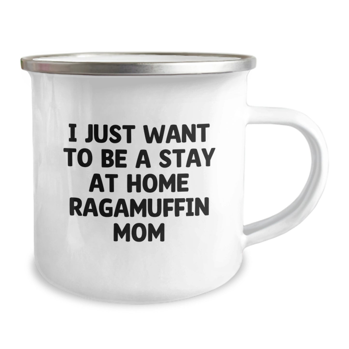 Ragamuffin Cat Mom Gifts for Her, I Just Want To Be A Stay At Home Mom, 12 Oz Stainless Steel Camping Mug from Family, Friends, Coworkers - Perfect for Graduation - Image 2