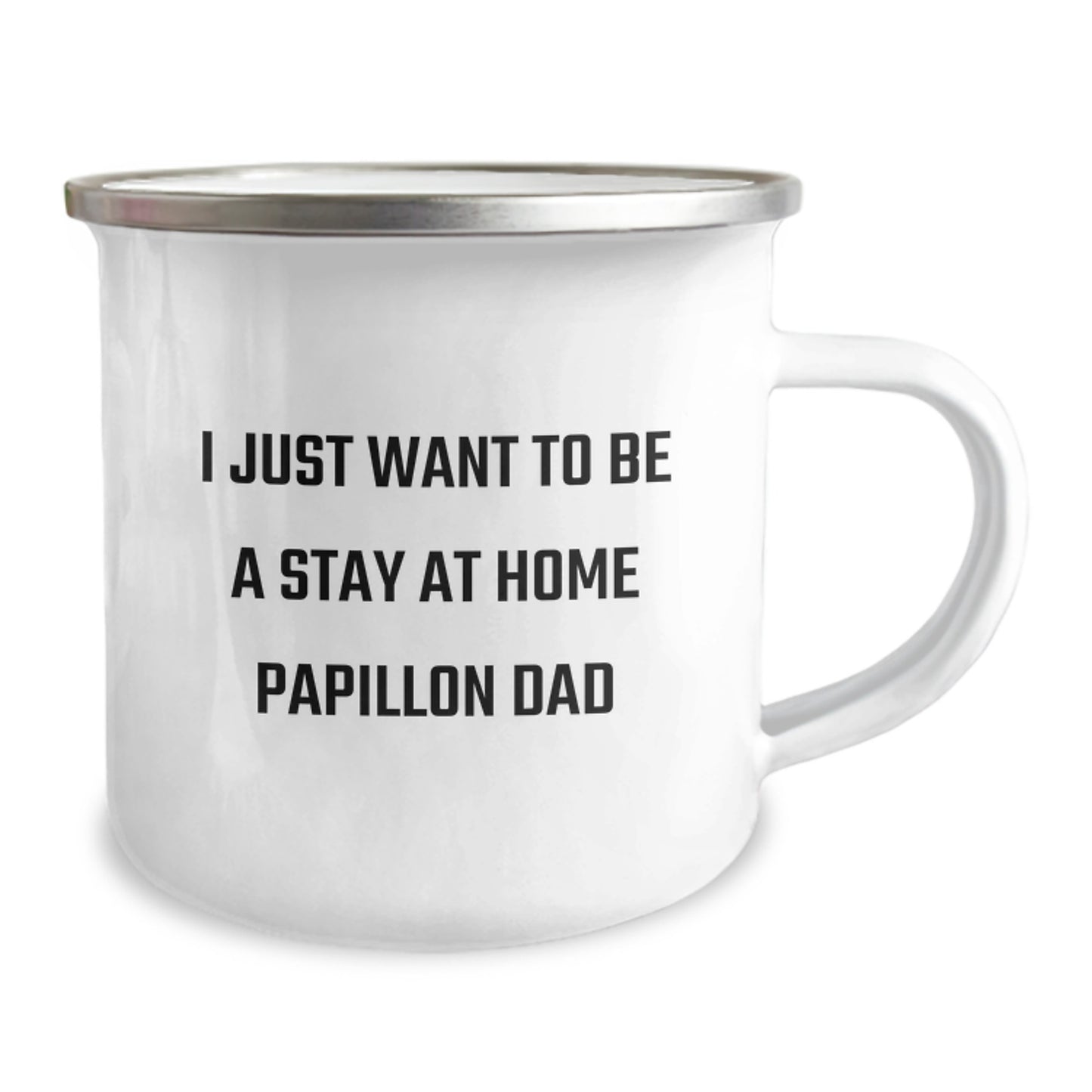 Funny Papillon Dog Gifts for Men Camping Mug from Dad on Birthday Unique - Image 2
