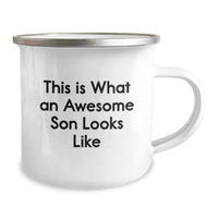 Load image into Gallery viewer, Funny Son Gifts, This Is What An Awesome Son Looks Like, Camping Mug for Men, Graduation Unique Gifts from Family to Son - Image 2
