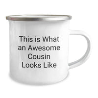 Load image into Gallery viewer, Funny Cousin Gifts from Men to Awesome Camping Mug for Cousin&#39;s Graduation, This Is What An Awesome Cousin Looks Like - Image 2
