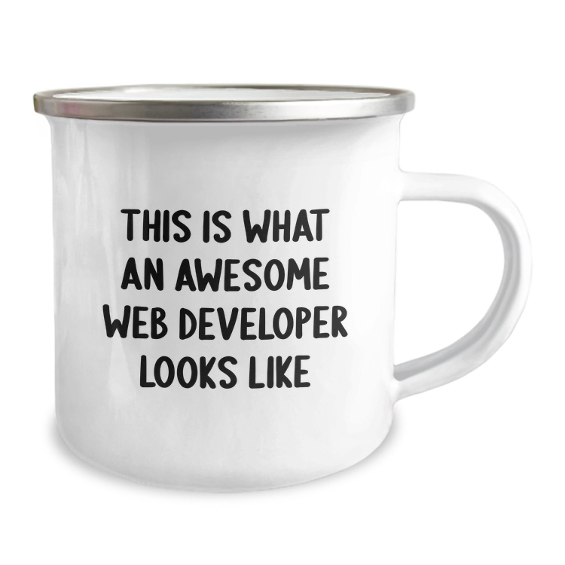 Funny Web Developer Birthday Unique Gifts from Friends - Camping Mug - This Is What An Awesome Web Developer Looks Like - Image 2