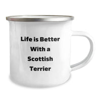 Load image into Gallery viewer, Funny Scottish Terrier Dog Gifts for Men - &#39;Life Is Better With A Scottish Terrier&#39; Quote on Camping Mug, Gifts from Men to Friends, Unique Graduation Gifts - Image 2
