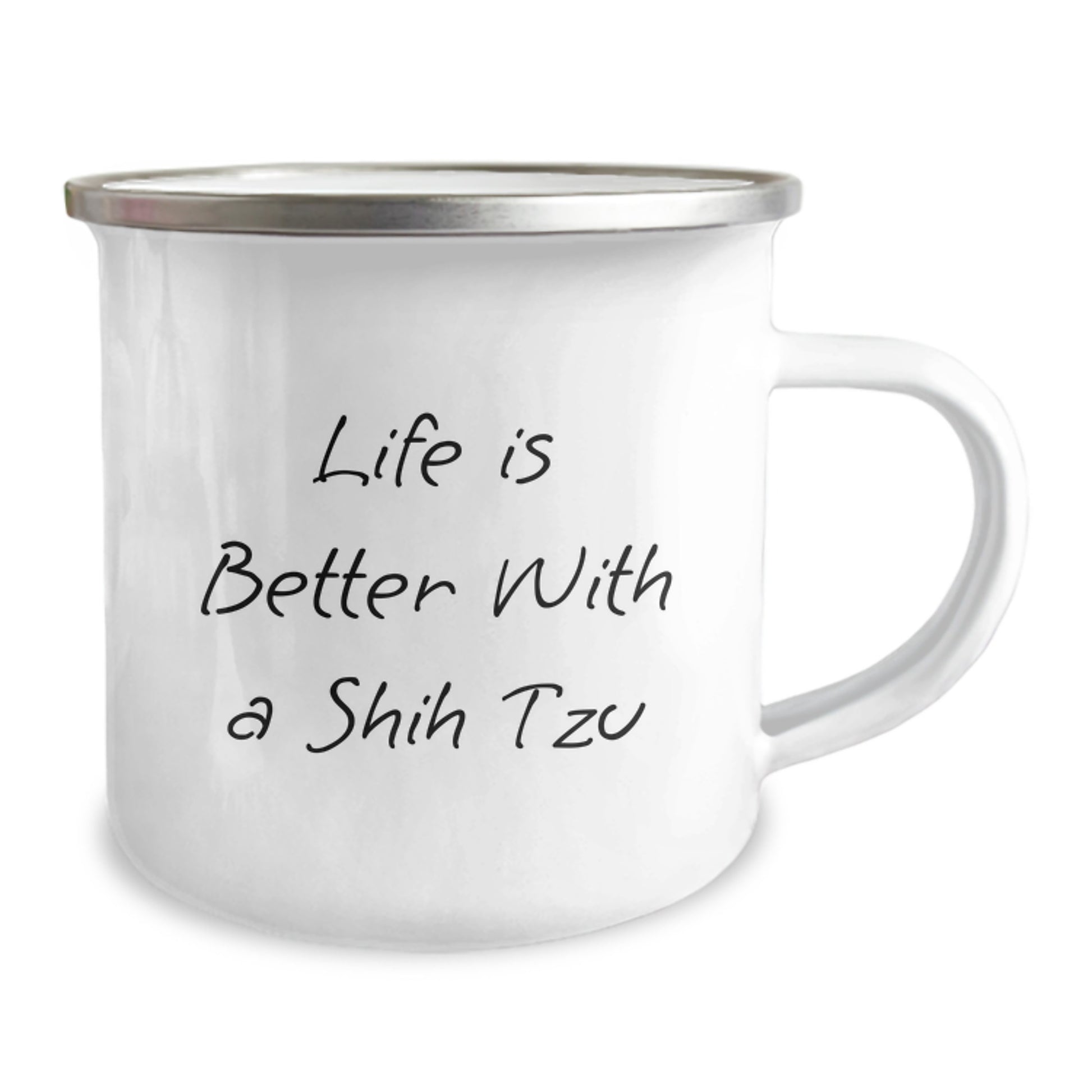Shih Tzu Dog Lovers Gifts from Family to Friends - Life Is Better With A Shih Tzu, 12 oz Camping Mug for Graduation Celebration - Image 2