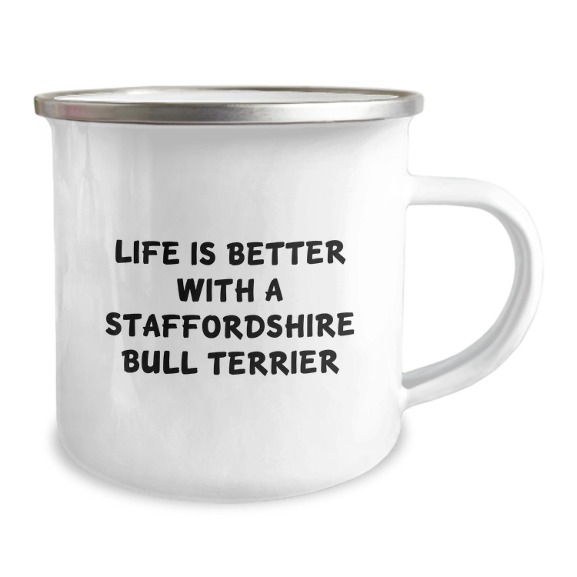 Staffordshire Bull Terrier Dog Lovers Funny Gifts from Friends for Graduation Unique Camping Mugs, Life Is Better With A Staffordshire Bull Terrier - Funny Quote on Stainless Steel Mug - Image 2