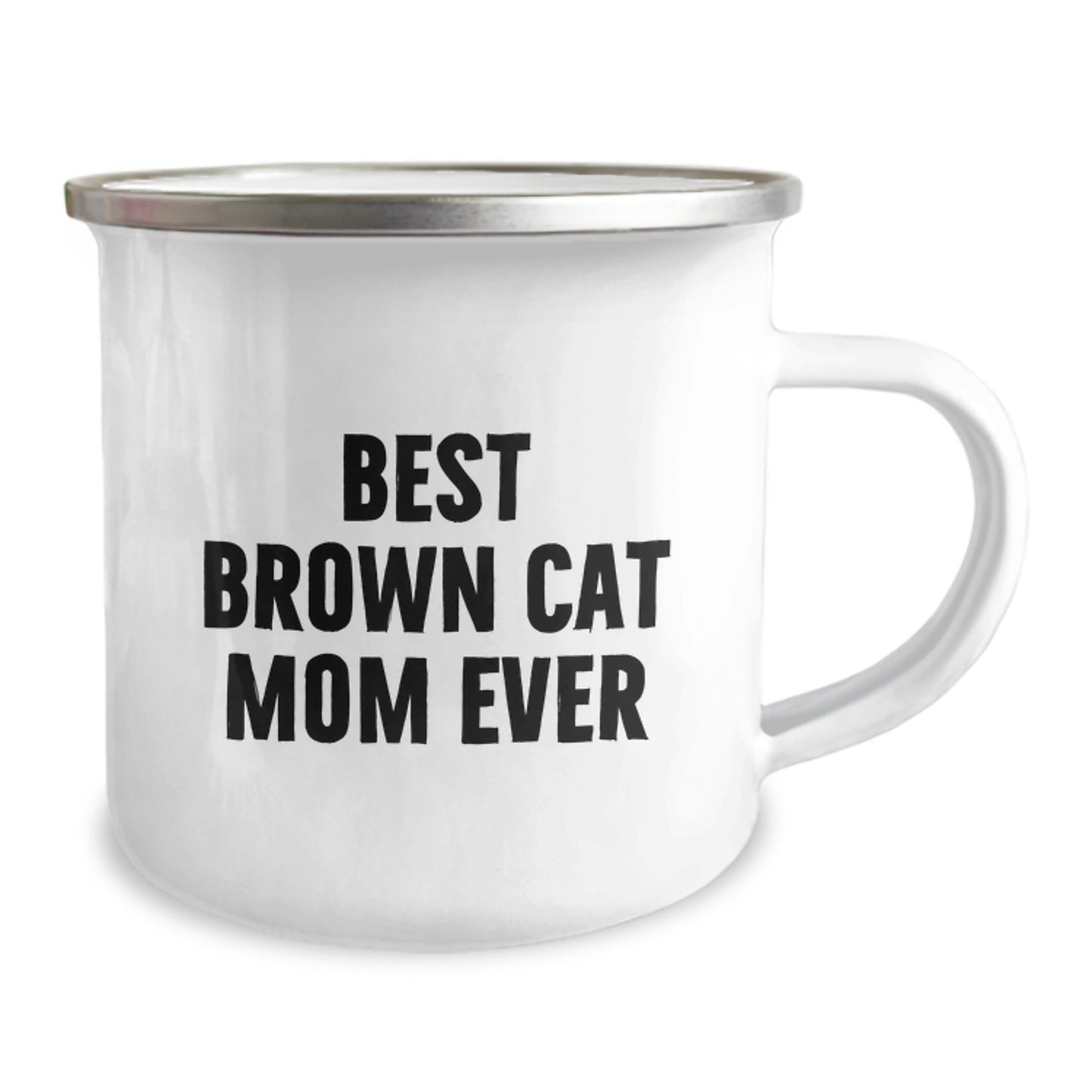 Funny Brown Cat Mom Gifts from Family, Birthday Unique Mugs for Brown Cat Lovers, Best Brown Cat Mom Ever Stainless Steel Camping Mug - Image 2