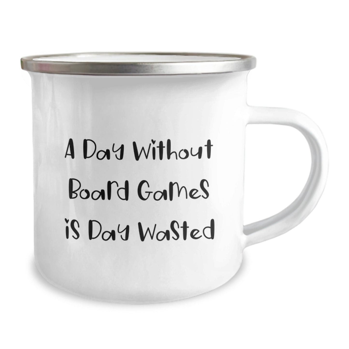 Funny Board Games Enthusiasts Gifts from Friends, 'A Day Without Board Games Is Day Wasted' Quote, Camping Mug for Birthday Unique Gifts - Image 2