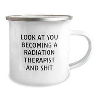 Load image into Gallery viewer, Radiation Therapist Gifts, Funny Quote Mug, Gifts from Friends &amp; Family for Radiation Therapist Graduation, 12 oz Stainless Steel Camping Mug - Image 2
