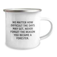Load image into Gallery viewer, Inspirational Gifts from Friends for Foresters - Camping Mug, No Matter How Difficult The Days May Get. - Birthday Unique Gifts for Men - Image 2
