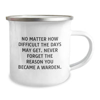 Load image into Gallery viewer, Warden Quotes Camping Mug, Funny Inspirational Gifts from Friends, Gifts for Warden Birthday, Never Forget Reason You Became Warden - Image 2
