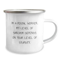 Load image into Gallery viewer, Funny Gifts from Friends for Postal Worker Sarcasm Camping Mug - Perfect Christmas Unique Present for Men Women Coworkers Family - Image 2
