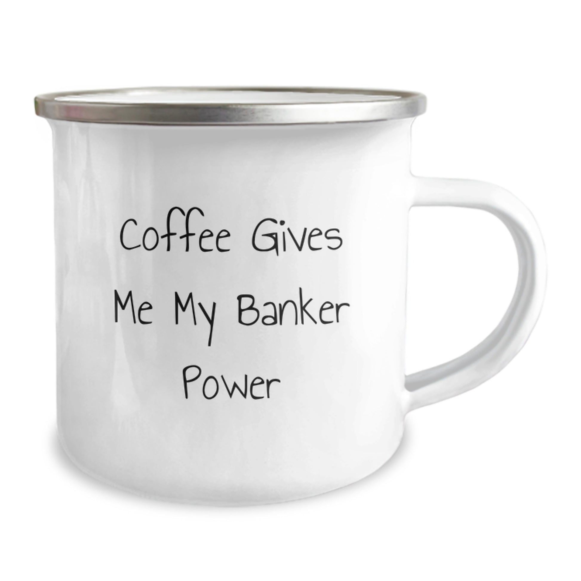 Funny Banker Gifts from Men, Unique Camping Mug for Graduation, Coffee Lovers Enjoy 'Coffee Gives Me My Banker Power' - Image 2