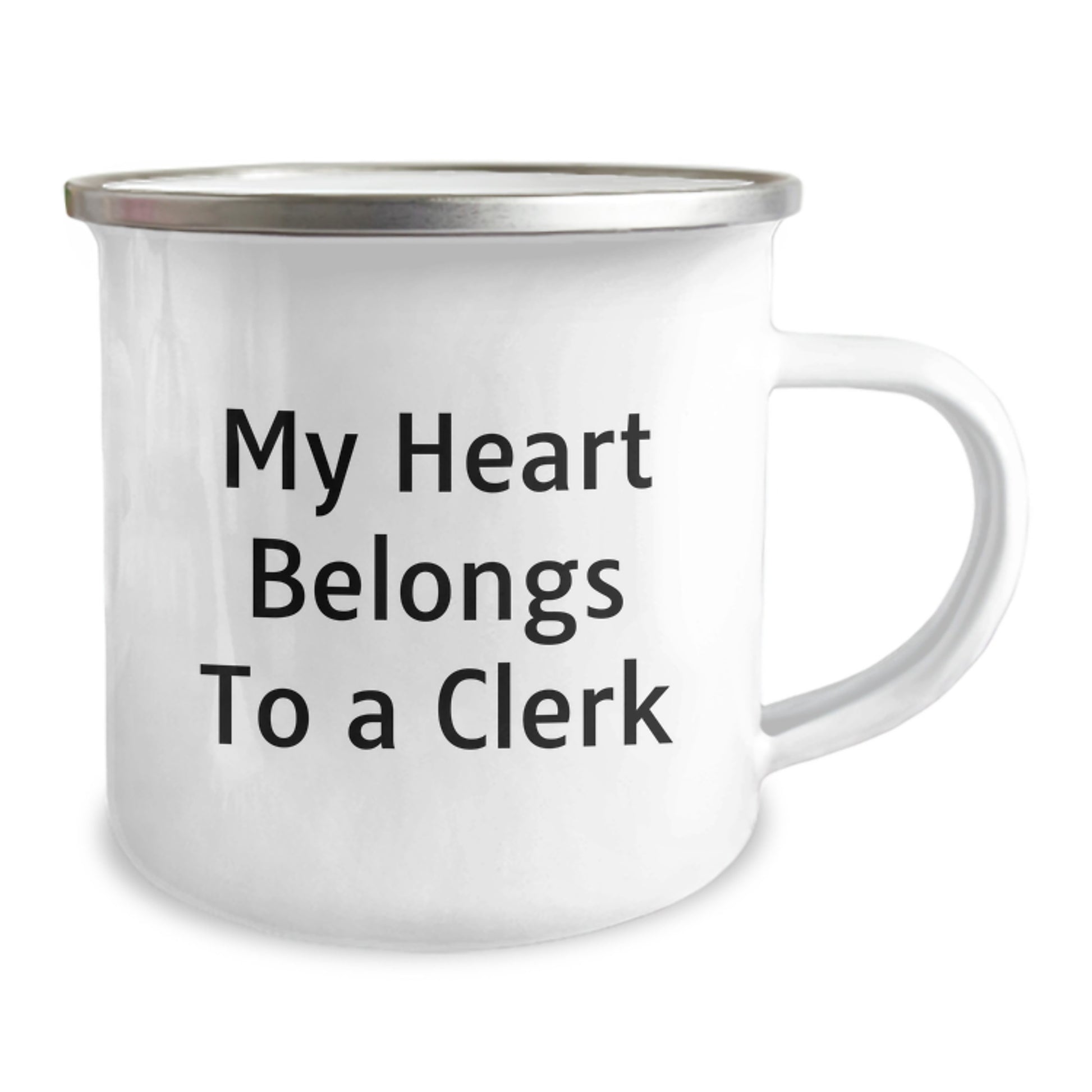 Funny Clerk Gifts from Friends - 'My Heart Belongs To A Clerk' Camping Mug for Graduation Unique Gifts - Image 2