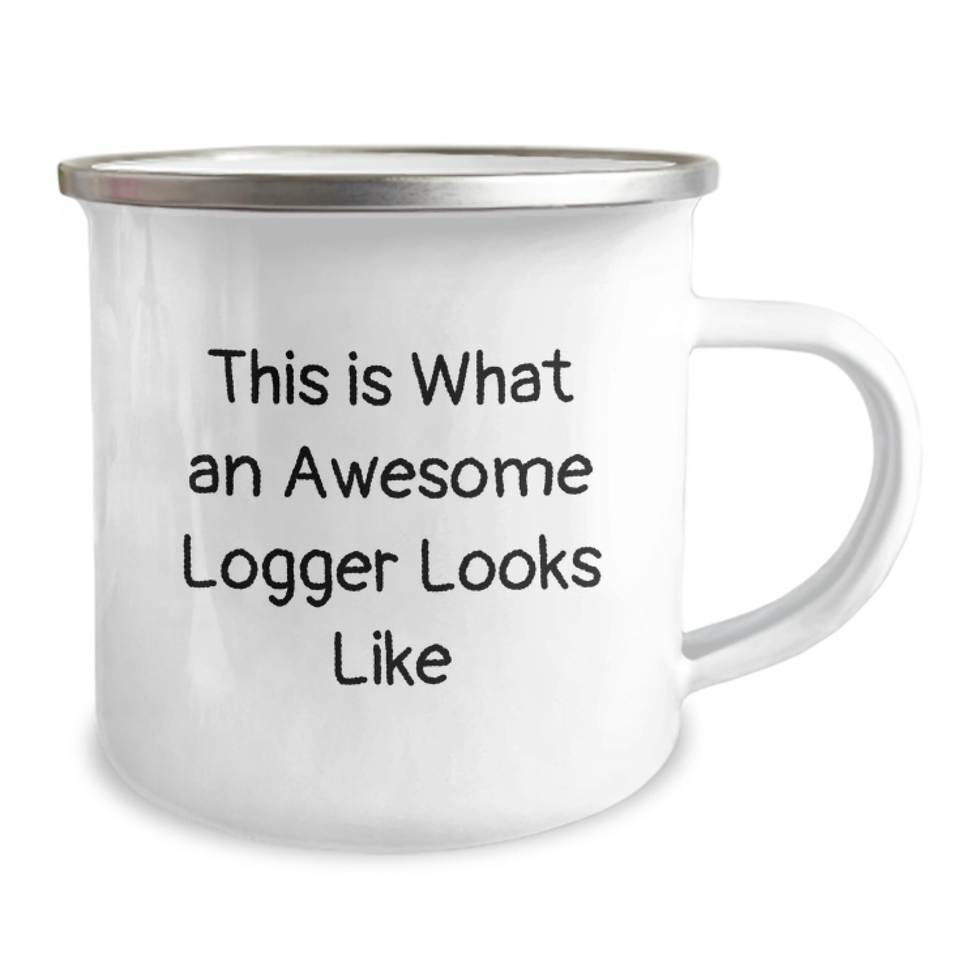 Funny Logger Gifts, This Is What An Awesome Logger Looks Like Enamel Camping Mug, Logger Graduation Unique Gifts - Image 2
