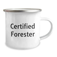 Load image into Gallery viewer, Gifts from Men for Forester Friends - Funny Certified Forester Camping Mug, Graduation Unique Gifts, 12 oz, Stainless Steel - Image 2
