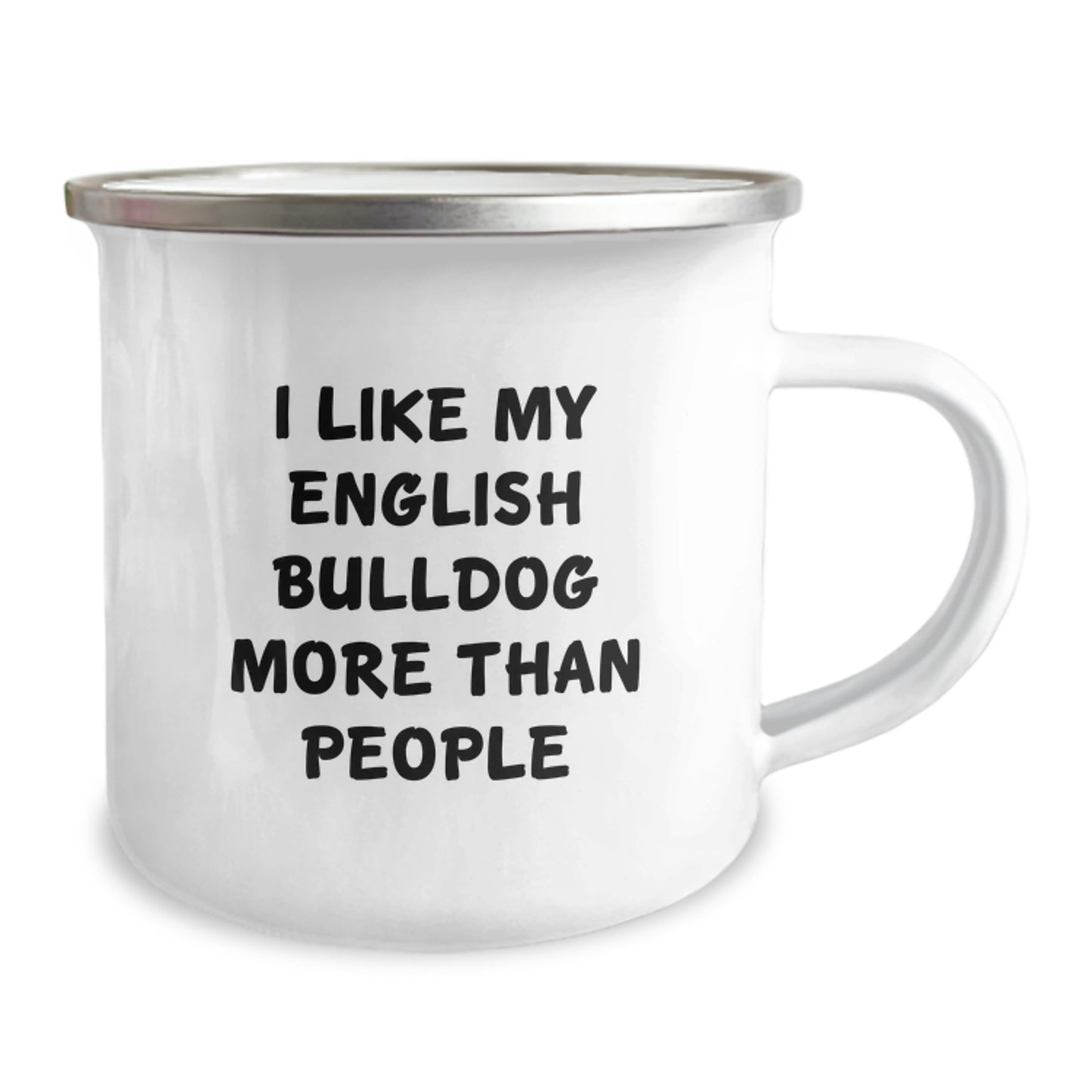 Funny English Bulldog Camping Mugs Gifts from Friends for English Bulldog Lovers on Birthday Unique Occasions - I Like My English Bulldog More Than People - Image 2