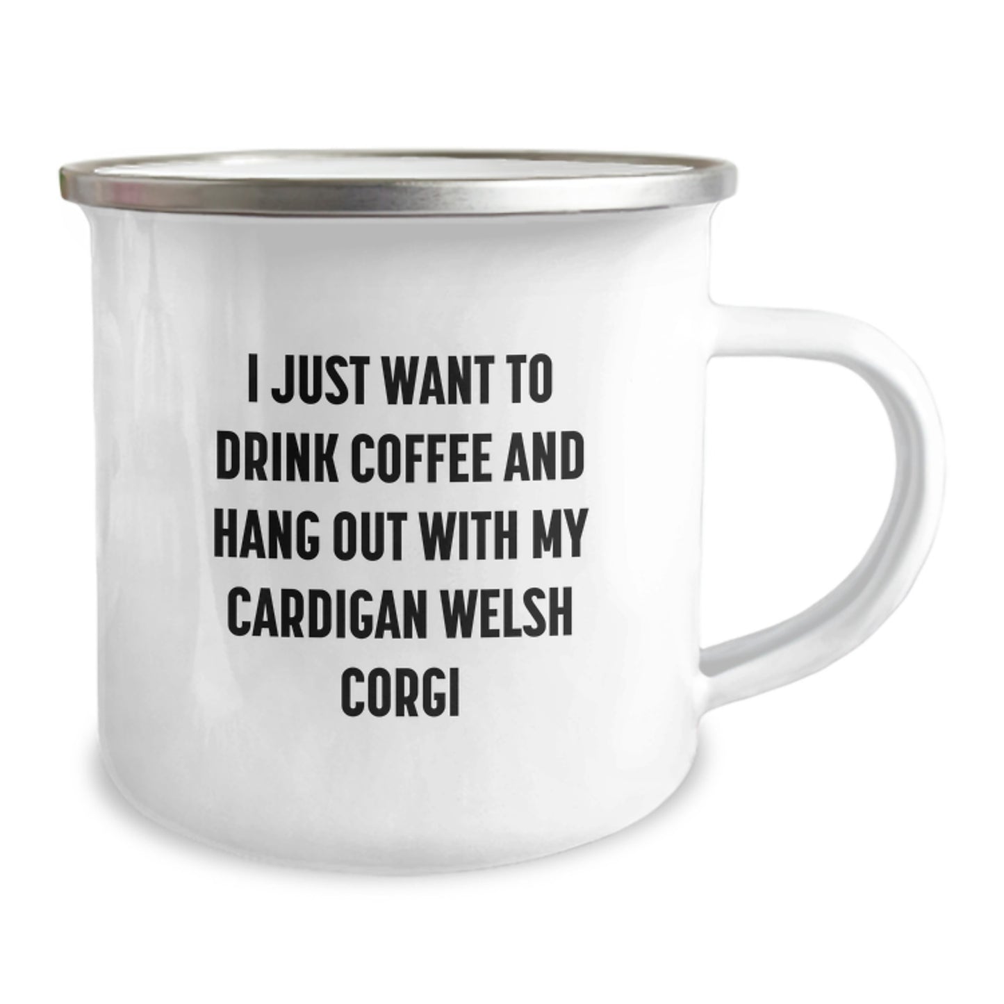 Funny Cardigan Welsh Corgi Dog Birthday Unique Gifts from Friends - Gifts for Men Women Who Love Camping Mugs - I Just Want To Drink Coffee And - Image 2