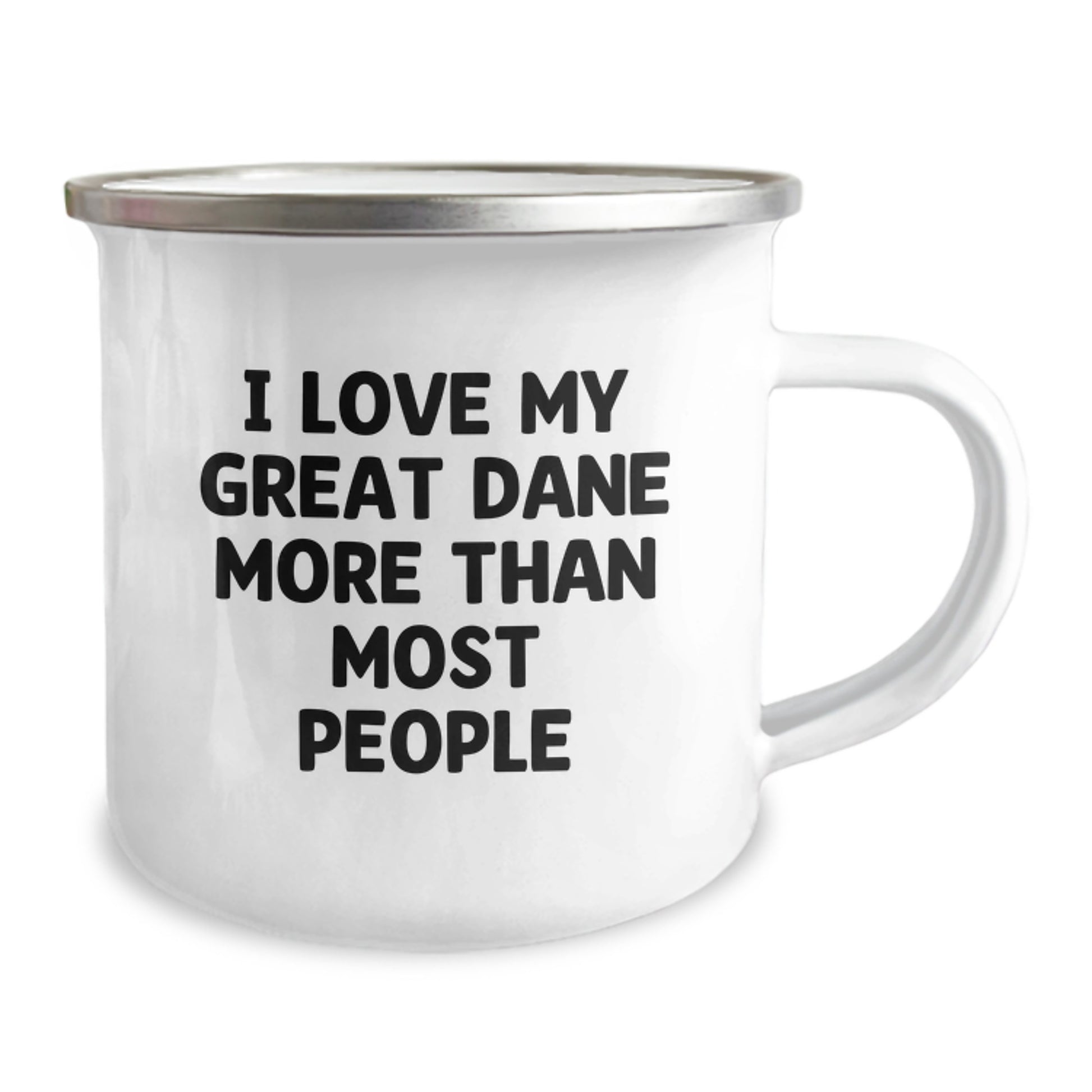 Funny Great Dane Dog Gifts for Men Birthday Unique Camping Mugs from Friends and Family with 'I Love My Great Dane More Than Most People' - Image 2