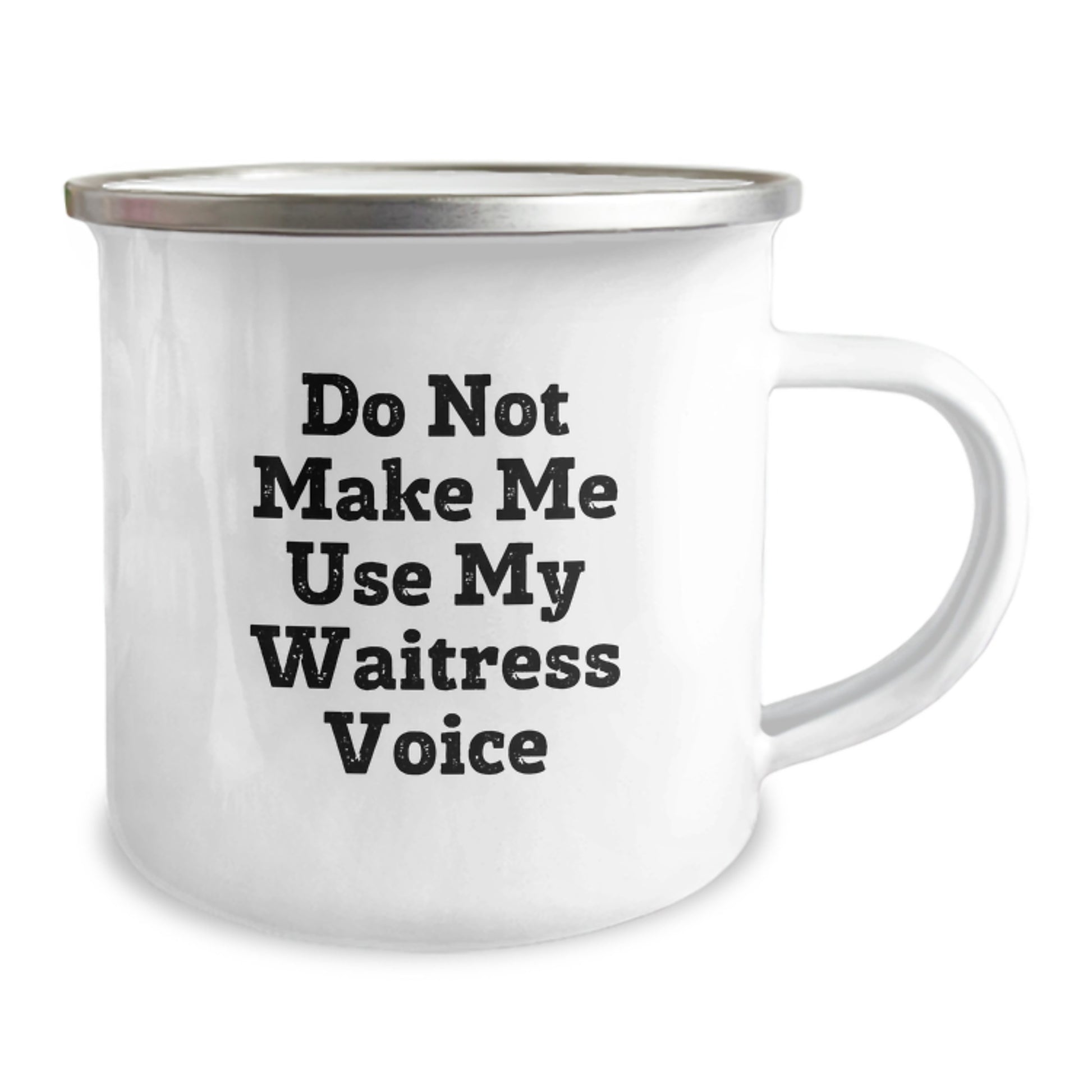 Funny Waitress Gifts from Friends, Unique Graduation Present, Camping Mug for Her, 'Do Not Make Me Use My Waitress Voice' - Image 2