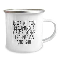 Load image into Gallery viewer, Funny Crime Scene Technician Gifts, Look At You Becoming A Crime Scene Technician And Shit, Camping Mug for Graduation, Gifts from Friends to Crime Scene Technician, Unique and Humorous - Image 2
