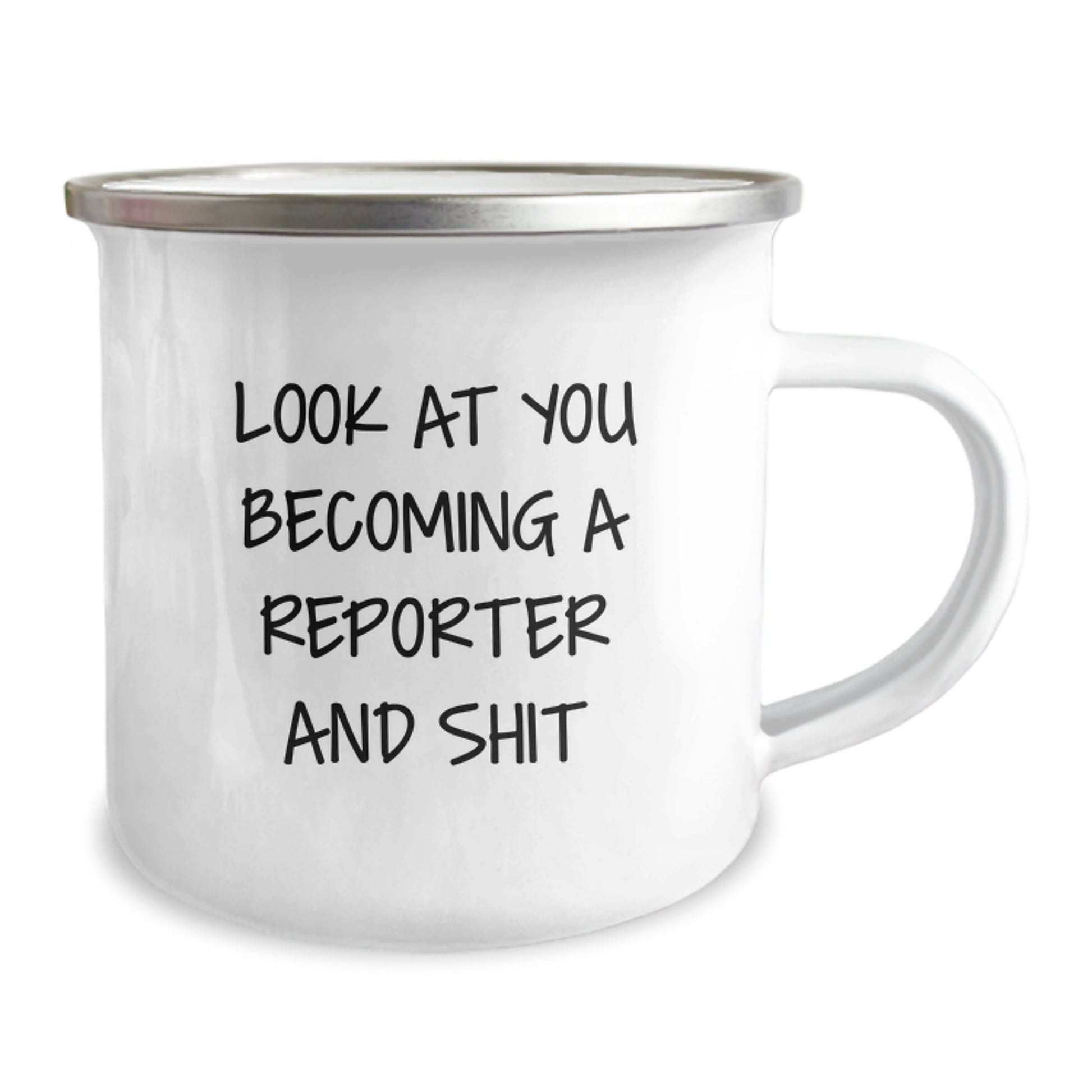 Funny Reporter Gifts for Him and Her, Camping Mug for Graduation, Look At You Becoming A Reporter And Shit, Gifts from Friends and Family - Image 2