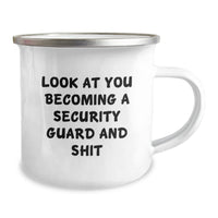 Load image into Gallery viewer, Security Guard Gifts from Friends - Funny Camping Mug for Men - Look At You Becoming A Security Guard And Shit - Graduation Unique Gifts for Him - Image 2

