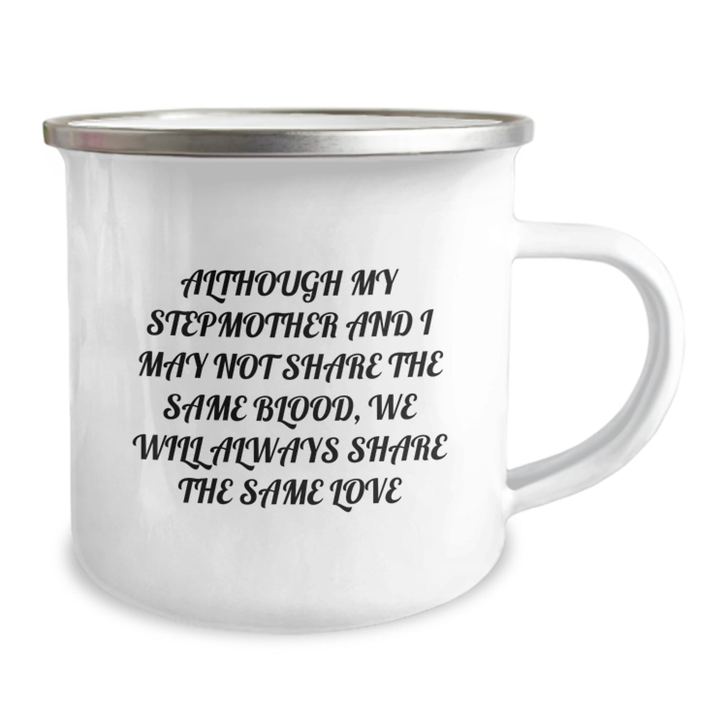 Heartwarming Stepmother Love Gifts from Family for Graduation, Funny Camping Mug Quote, 12 oz Stainless Steel with Enamel Finish - Image 2