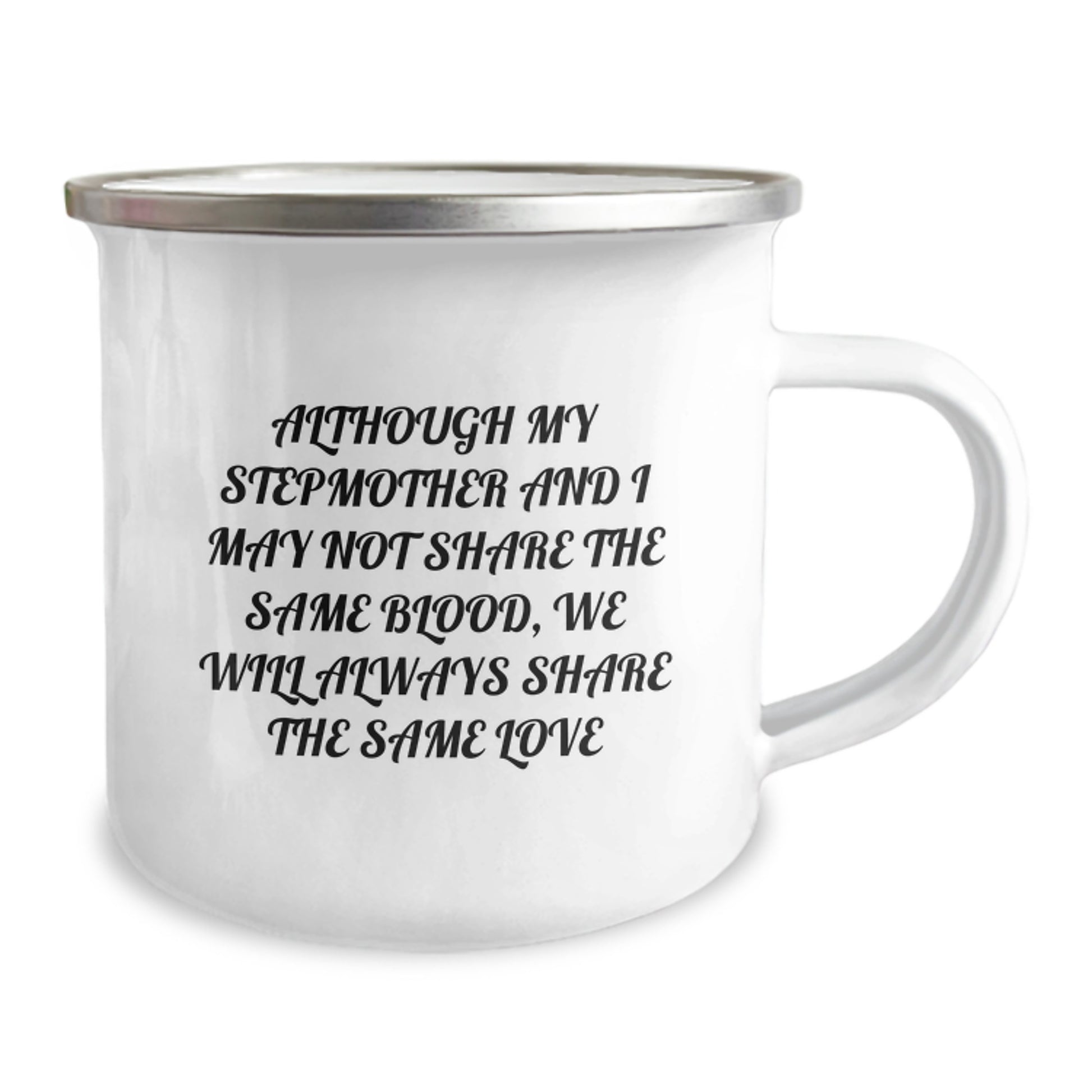 Heartwarming Stepmother Love Gifts from Family for Graduation, Funny Camping Mug Quote, 12 oz Stainless Steel with Enamel Finish - Image 2