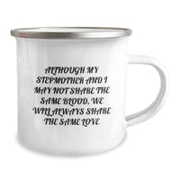 Load image into Gallery viewer, Heartwarming Stepmother Love Gifts from Family for Graduation, Funny Camping Mug Quote, 12 oz Stainless Steel with Enamel Finish - Image 2
